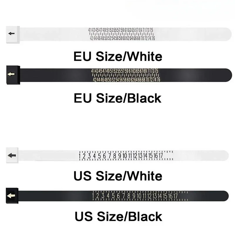 Ring Sizer Tool US EU Size Guide White Black Wedding Ring Finger Gauge for Jewelry Making Measurement thumbnail 6