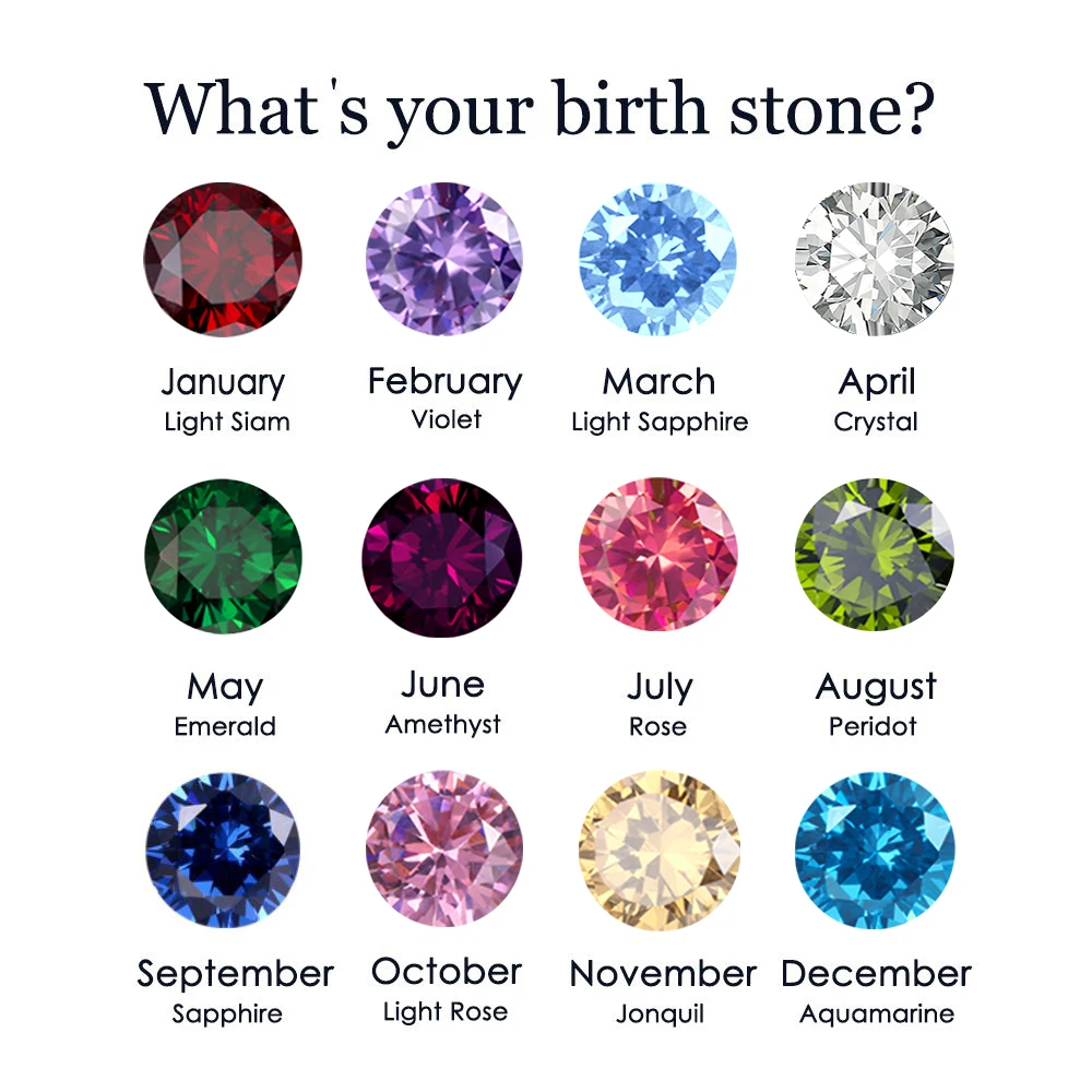 eManco European And American Luxury December Colorful Birthstone Pendant DIY Stainless Steel Round Accessories Ladies Jewelry thumbnail 5