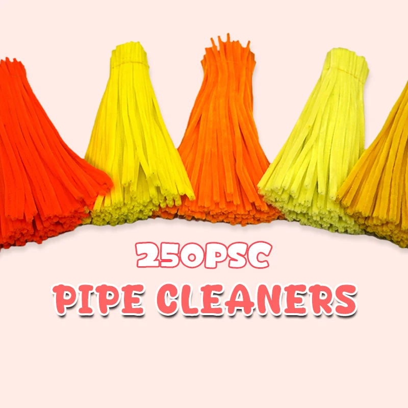 250 Pieces Pipe Cleaners Chenille Stems 5 Assorted Yellow Colors Craft Supplies Bulk for DIY Art and Craft Projects thumbnail 4