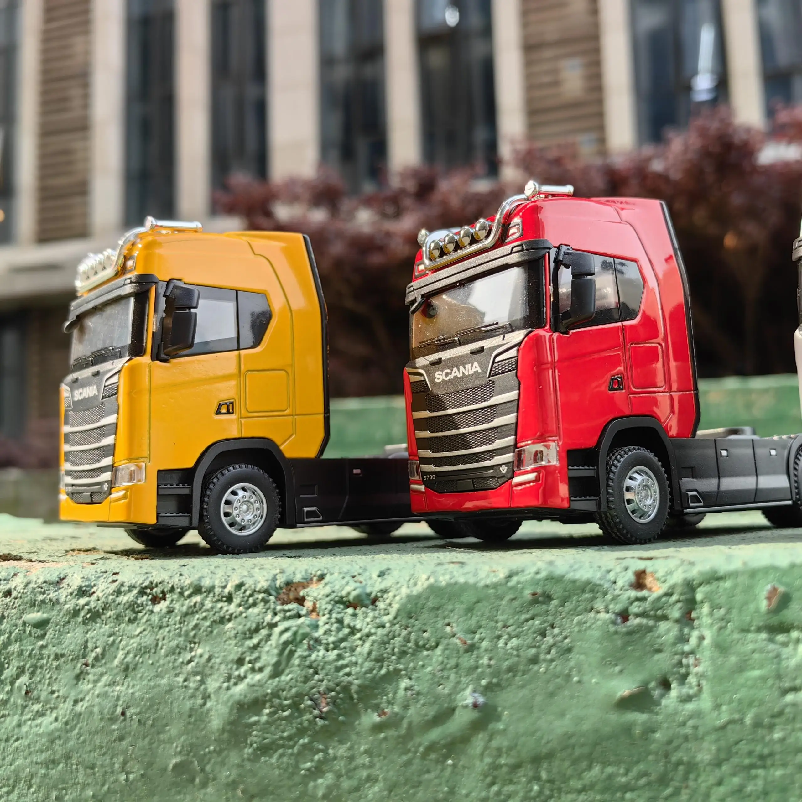 1/50 Alloy Diecast Truck Head Car Model Toys Simulation Engineering Transport Vehicle Pull Back Container Head Metal Toy for Boy thumbnail 4