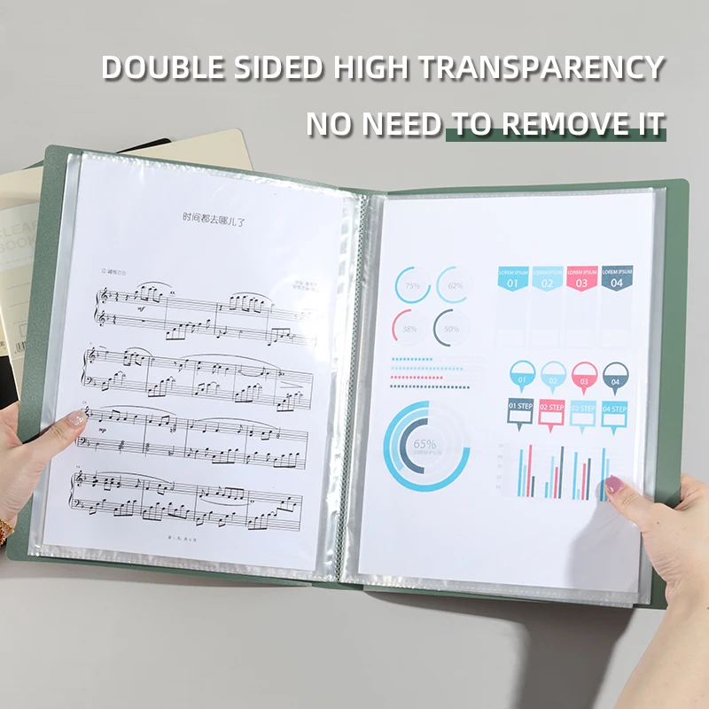 A4 Side-Loading Document Folder Multi-Layer Transparent  Organizer Paper Holder Sheet Music Binder with Dividers 20/30/40/60Page thumbnail 2