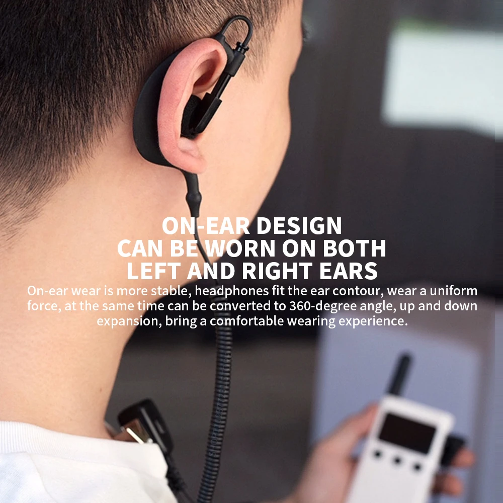 Youpin Beebest Walkie Talkie Earphone H1 3MM Wired Earpiece Ear-hook Headset Spiral Cable for Xiaomi Walkie Talkie Lite/1S/2/2S thumbnail 4