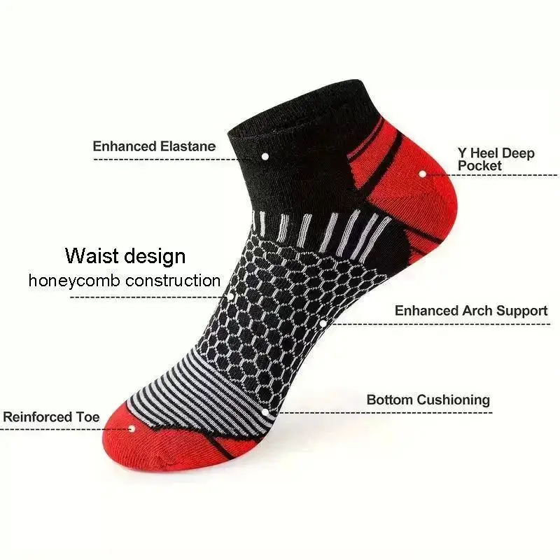 6 pairs Men's Short Sports Socks - Moisture-Wicking, Breathable, All-Season Athletic Socks thumbnail 3