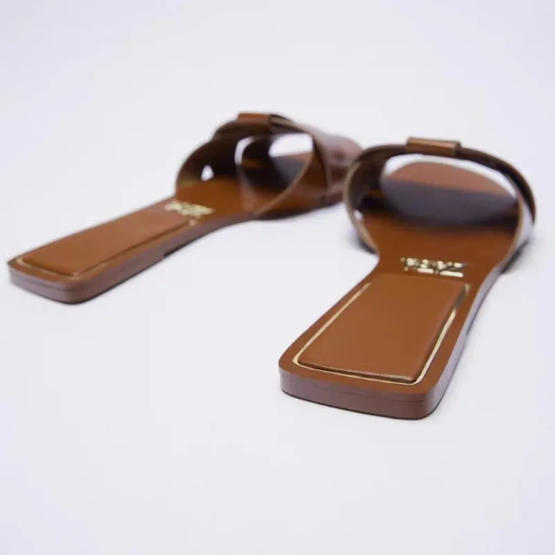 Summer Women Slippers Fashion Outdoor Casual Breathable Flat T-shape Soft Comfortable Heels Shoes Open Toe Sandals Slides Women thumbnail 2