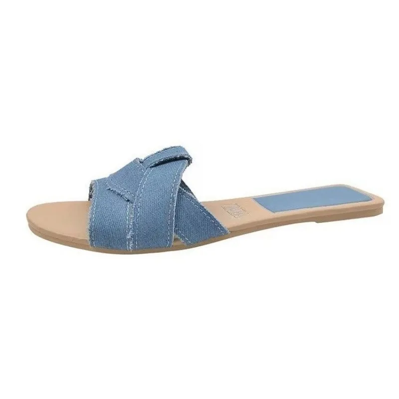 Summer Women Slippers Fashion Outdoor Casual Breathable Flat T-shape Soft Comfortable Heels Shoes Open Toe Sandals Slides Women thumbnail 4