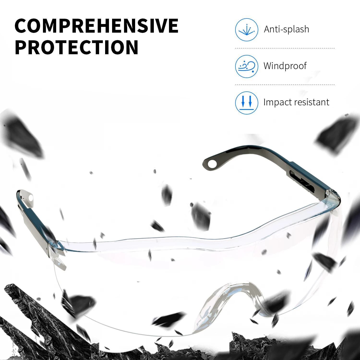 Stylish Working Eyewear Safety Sun Glasses Eye Protection Goggles Anti Fog Scratch Dust Splash for Industrial Lab Cycling Unisex thumbnail 4