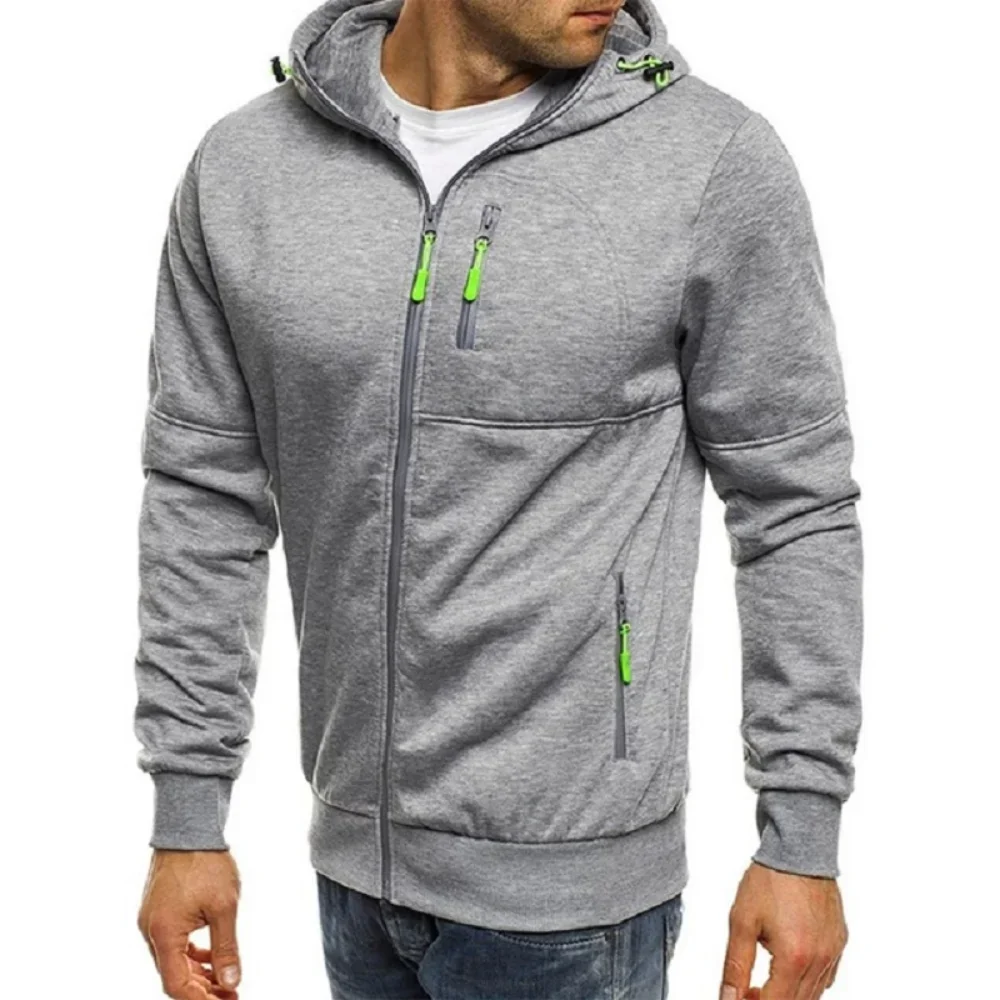 Men's Hoodies Long Sleeve Sweatshirt Zipper Design Hooded Sweatshirt for Men Clothing Sportswear Slim Fit Casual Jacket thumbnail 4