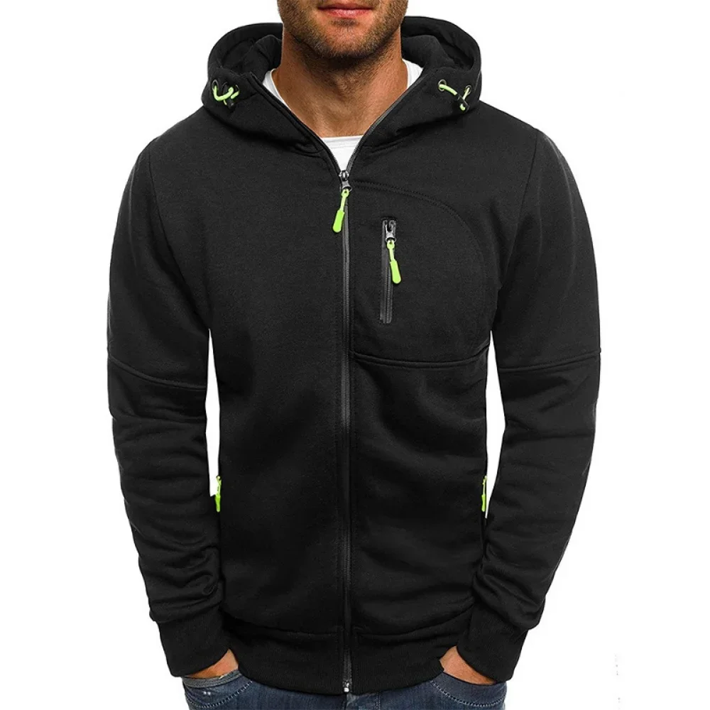 Men's Hoodies Long Sleeve Sweatshirt Zipper Design Hooded Sweatshirt for Men Clothing Sportswear Slim Fit Casual Jacket thumbnail 5