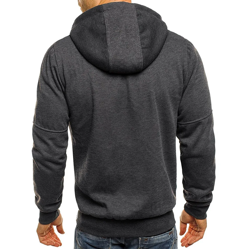 Men's Hoodies Long Sleeve Sweatshirt Zipper Design Hooded Sweatshirt for Men Clothing Sportswear Slim Fit Casual Jacket thumbnail 3