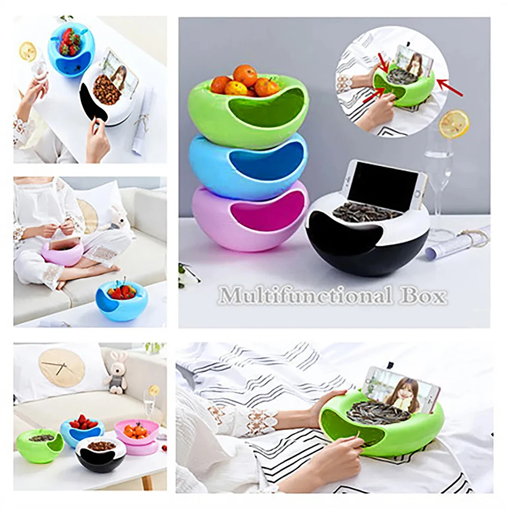 Plastic Sunflower Seeds Storage Box New Multifunction Dishes Living Room Acc Snack Bowl Mobile Phone Holder thumbnail 5