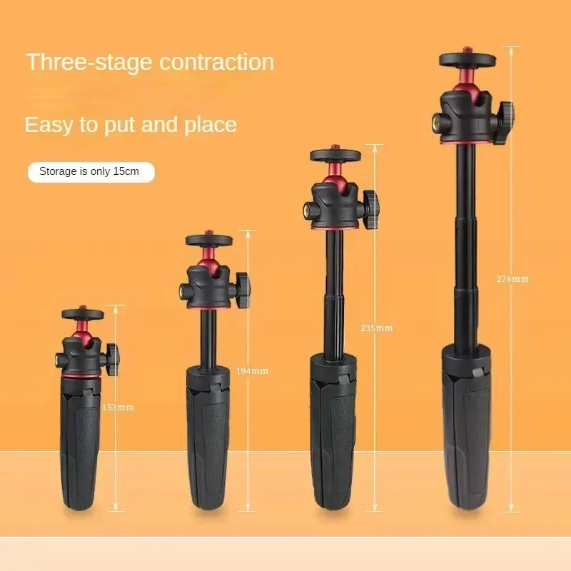MT-08 Mini Extendable Desktop Tripod Handheld Photography Bracket Stand w/ Flexible Ballhead 1/4 Inch Screw Mount for Selfie thumbnail 3