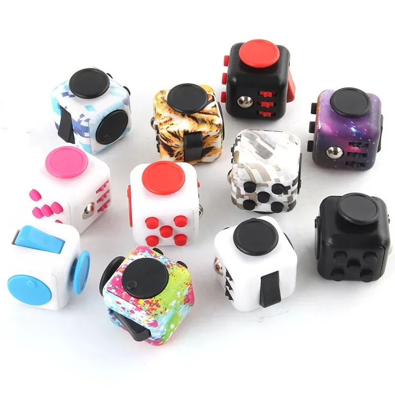 Creative Solid Color Fidget Dice handheld cube Release Stress Autism Anxiety Adult Kids Relief Anti-Stress finger children toys thumbnail 6