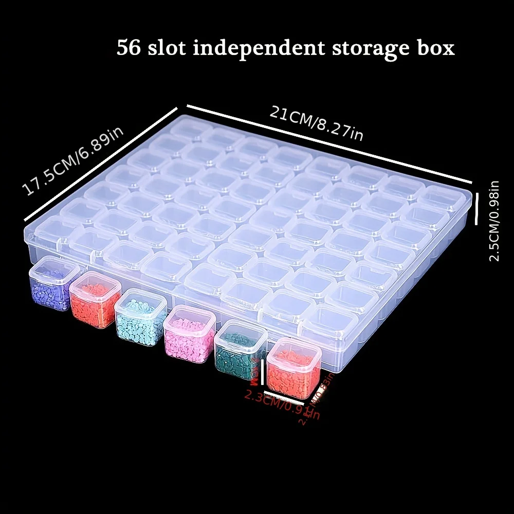 1 Set Of 28/56 Grids, DIY Diamond Painting Tool, Jewelry Nail Loose Bead Organizer, Independent Rice Bead Storage Container, Mul thumbnail 3