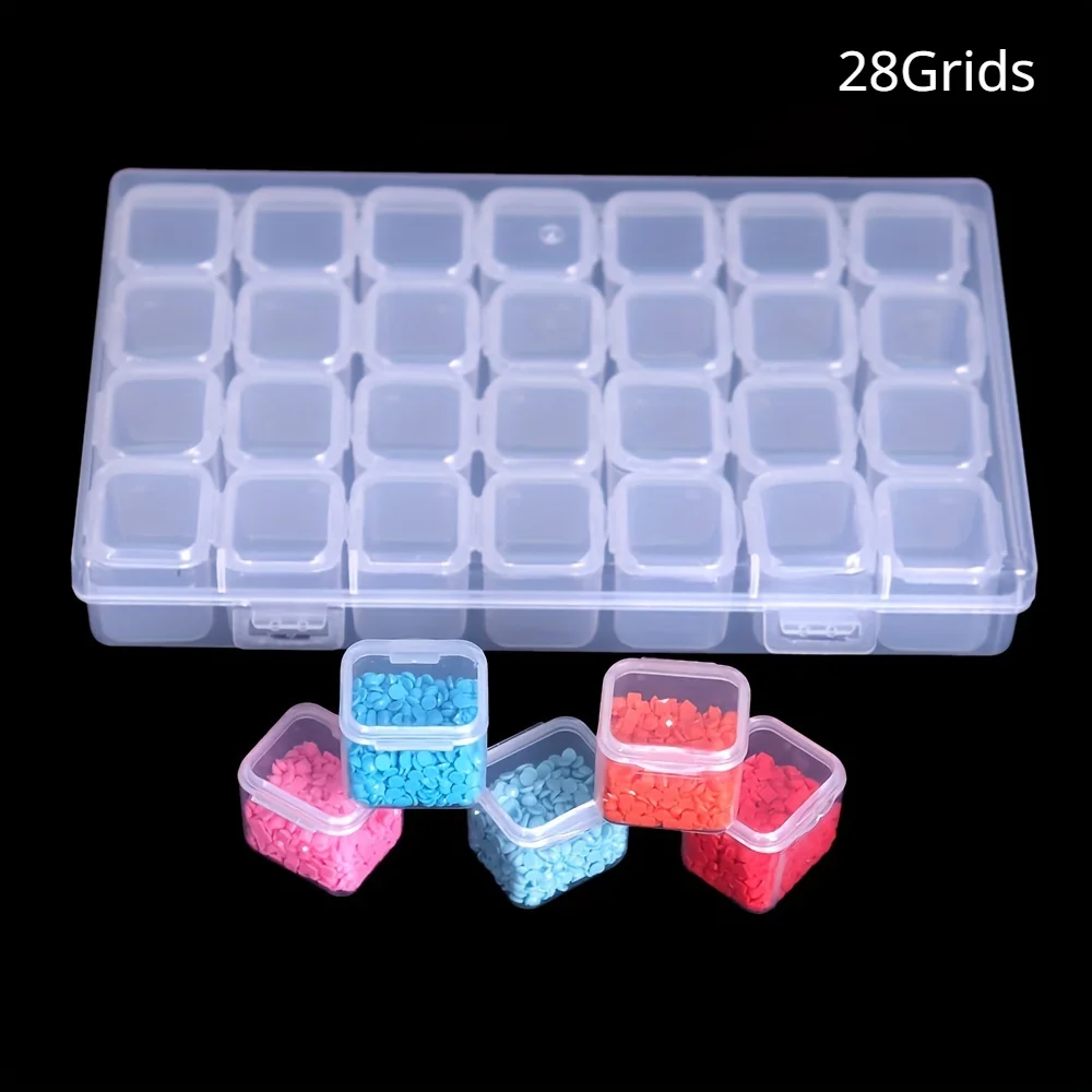 1 Set Of 28/56 Grids, DIY Diamond Painting Tool, Jewelry Nail Loose Bead Organizer, Independent Rice Bead Storage Container, Mul thumbnail 4