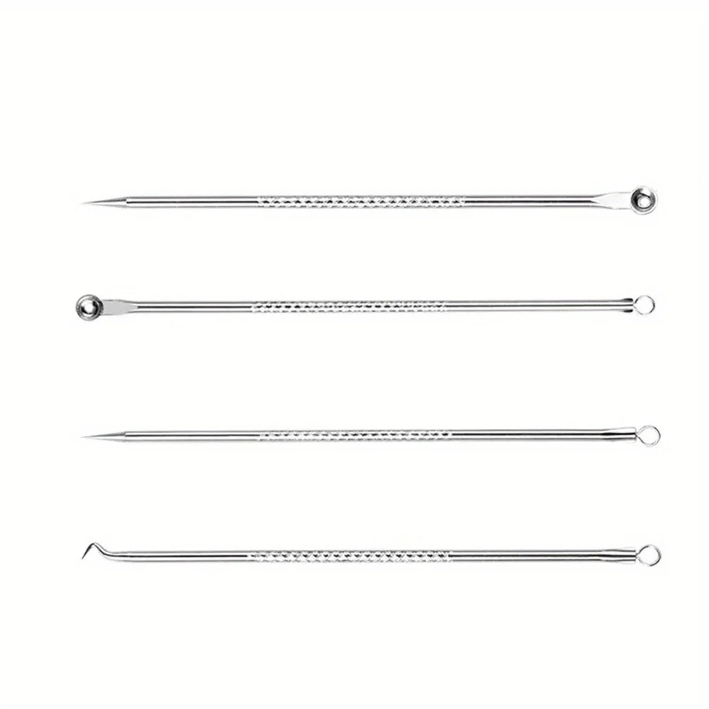 Blackhead Acne Pimple Blemish Extractor Remover Kit Stainless Steel Needles Remove Tools Face Skin Care Pore Cleaner 4pcs/bag thumbnail 3