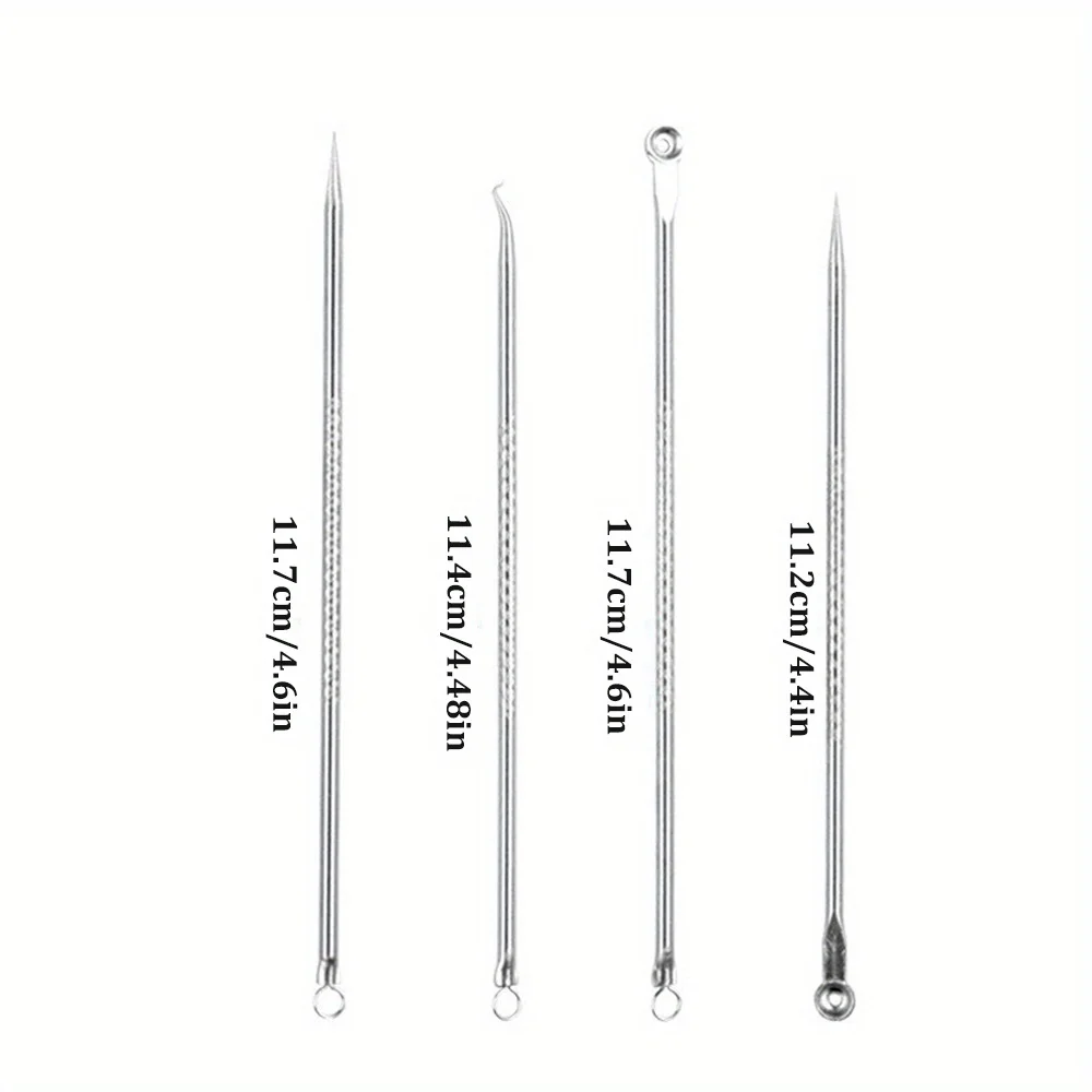 Blackhead Acne Pimple Blemish Extractor Remover Kit Stainless Steel Needles Remove Tools Face Skin Care Pore Cleaner 4pcs/bag thumbnail 5