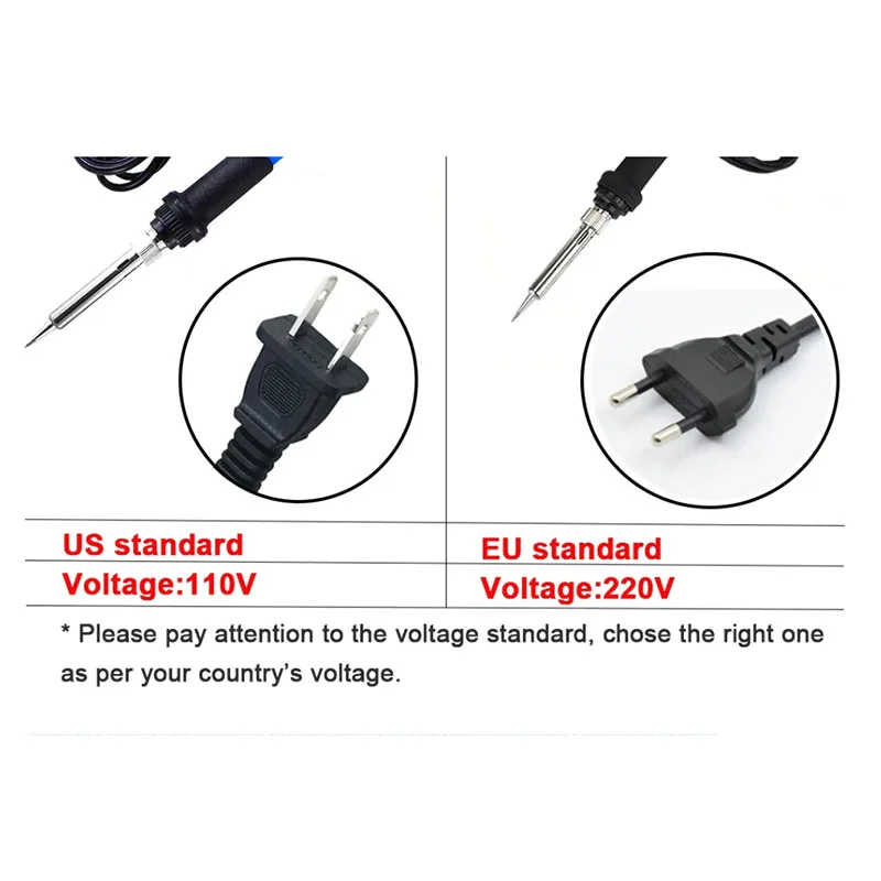 60W Adjustable Temperature Electric Soldering Iron  Welding Iron Rework Station Heat Pen Tips DIY Repair Tool thumbnail 2