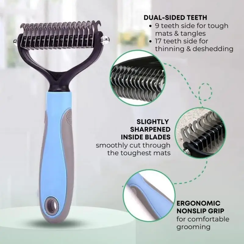 New Professional Pet Cat Hair Removal Comb Brush Dog Grooming Shedding Tools Puppy Hair Shedding Trimmer Pet Fur Trimming Combs thumbnail 5