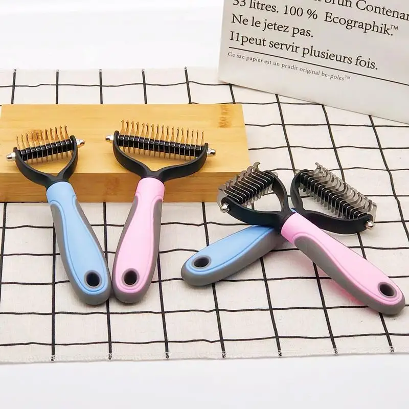 New Professional Pet Cat Hair Removal Comb Brush Dog Grooming Shedding Tools Puppy Hair Shedding Trimmer Pet Fur Trimming Combs thumbnail 2