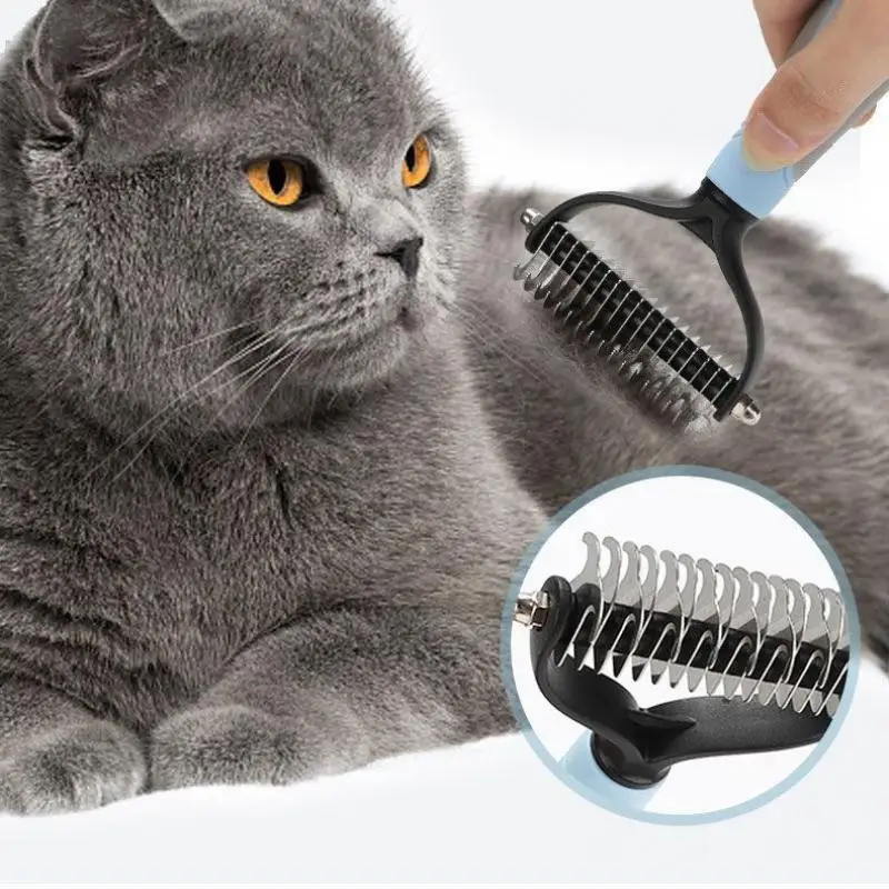 New Professional Pet Cat Hair Removal Comb Brush Dog Grooming Shedding Tools Puppy Hair Shedding Trimmer Pet Fur Trimming Combs thumbnail 4