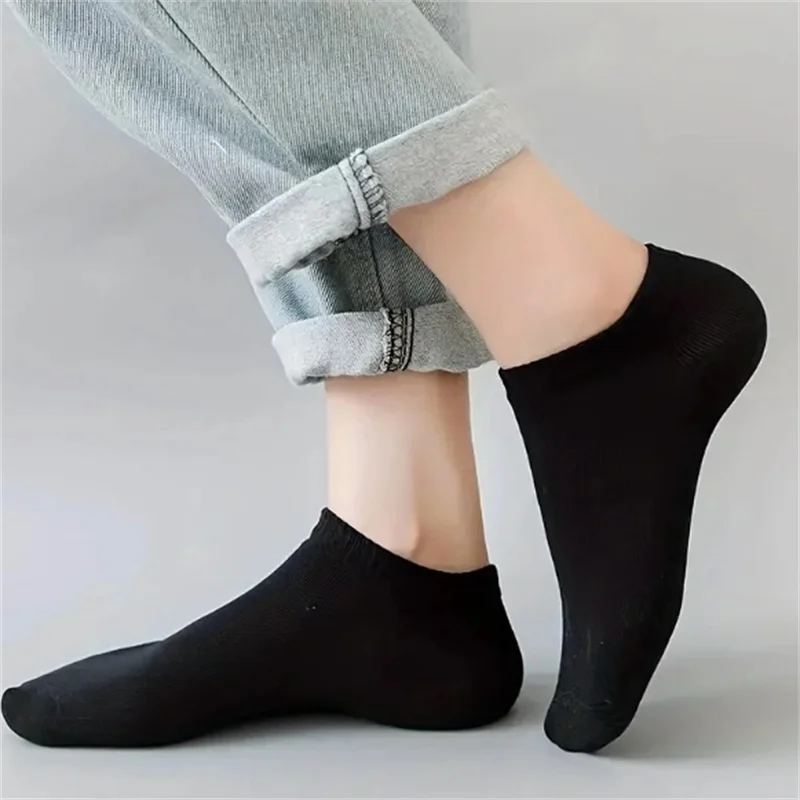 5/10/20 Pairs White Casual Breathable Socks Boat Socks For Women Men Invisible Low Cut Silicone Non-slip No-show Ankle Socks thumbnail 4