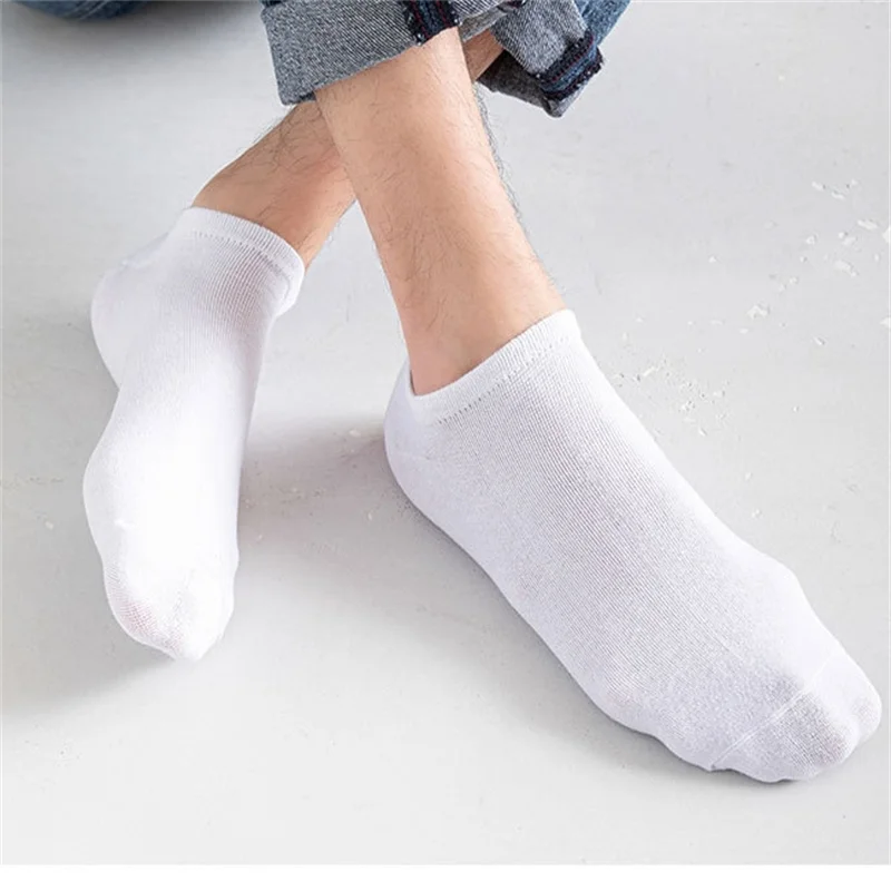 5/10/20 Pairs White Casual Breathable Socks Boat Socks For Women Men Invisible Low Cut Silicone Non-slip No-show Ankle Socks thumbnail 3