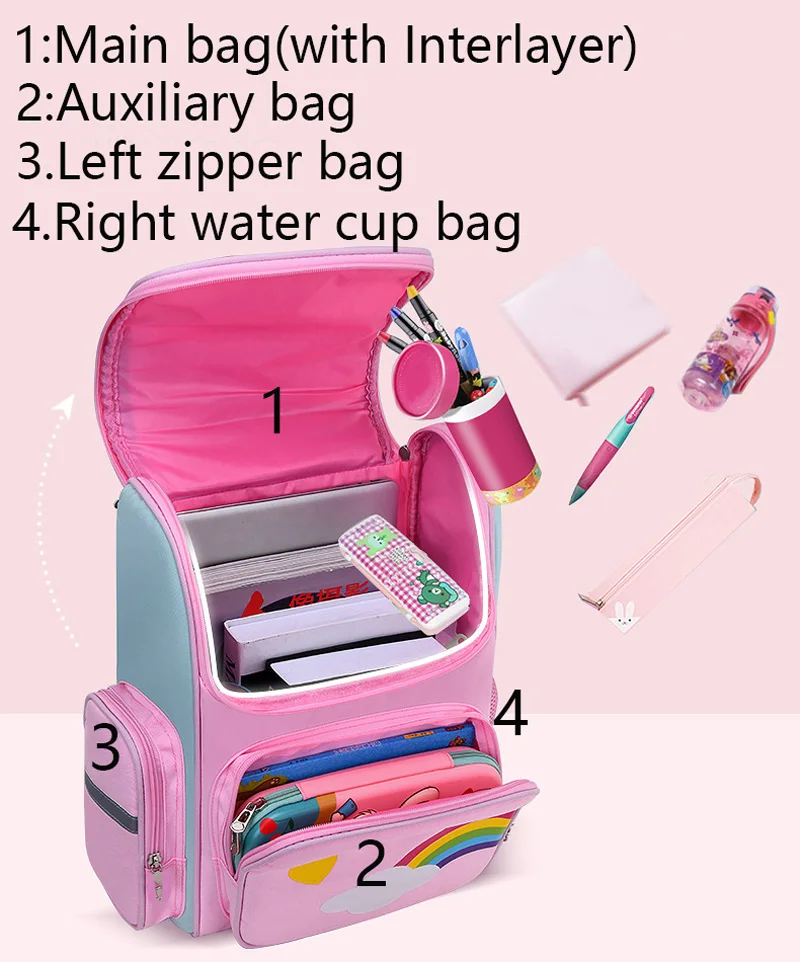 Kid Backpack for Girl Unicorn Children Bookbag Rainbow Eyes School Bag Teen Girl Backpack for Traveling Waterproof Mochilas thumbnail 4