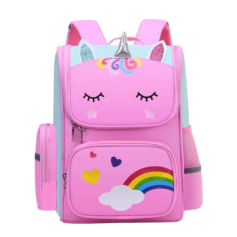 Kid Backpack for Girl Unicorn Children Bookbag Rainbow Eyes School Bag Teen Girl Backpack for Traveling Waterproof Mochilas thumbnail 3