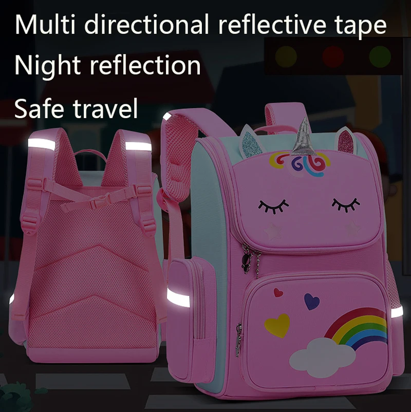 Kid Backpack for Girl Unicorn Children Bookbag Rainbow Eyes School Bag Teen Girl Backpack for Traveling Waterproof Mochilas thumbnail 6