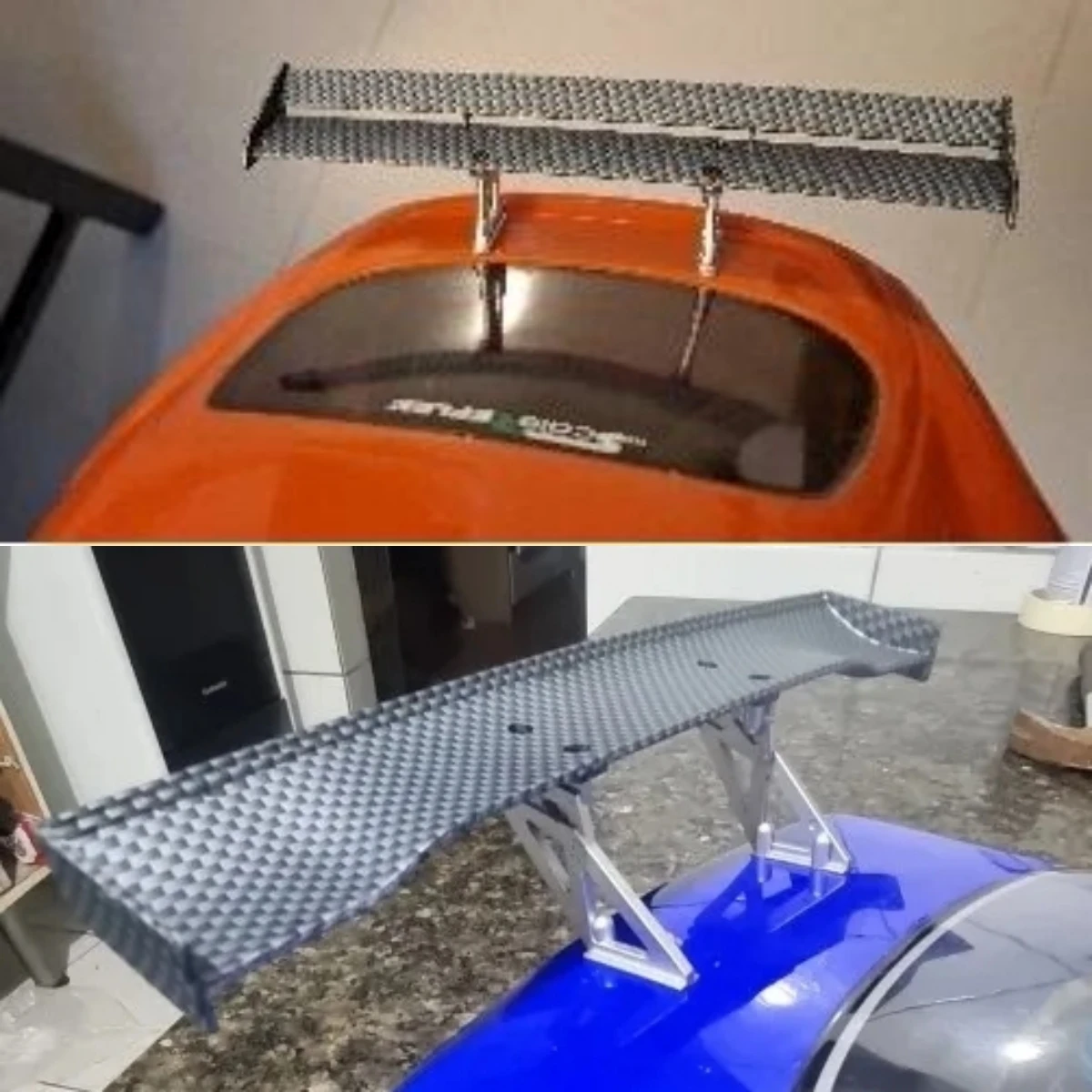 1/10 Scale RC Car Plastic Carbon Fiber Pattern Rear Wing Spolier Drift On Road Touring Model Hobby thumbnail 5