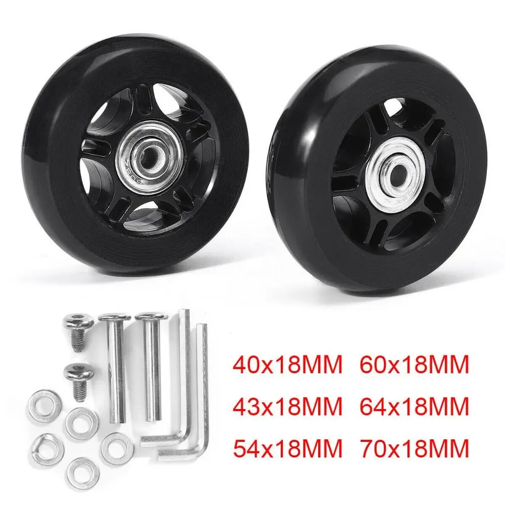 1Set Durable Silent 40mm/43mm/54mm/60mm/64mm/70mm Travel Luggage Wheels With Screw Suitcase Parts Axles Axles Repair Kit thumbnail 4