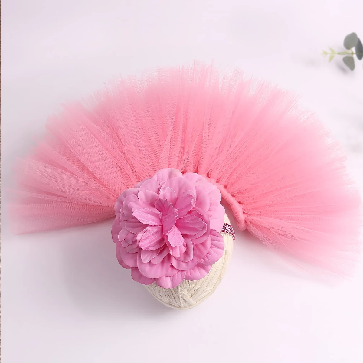 Ylsteed Newborn Photography Outfits Girl Handmade Infant Tutu Skirt with Flower Headband Princess Clothes Baby Girl Photo Props thumbnail 6