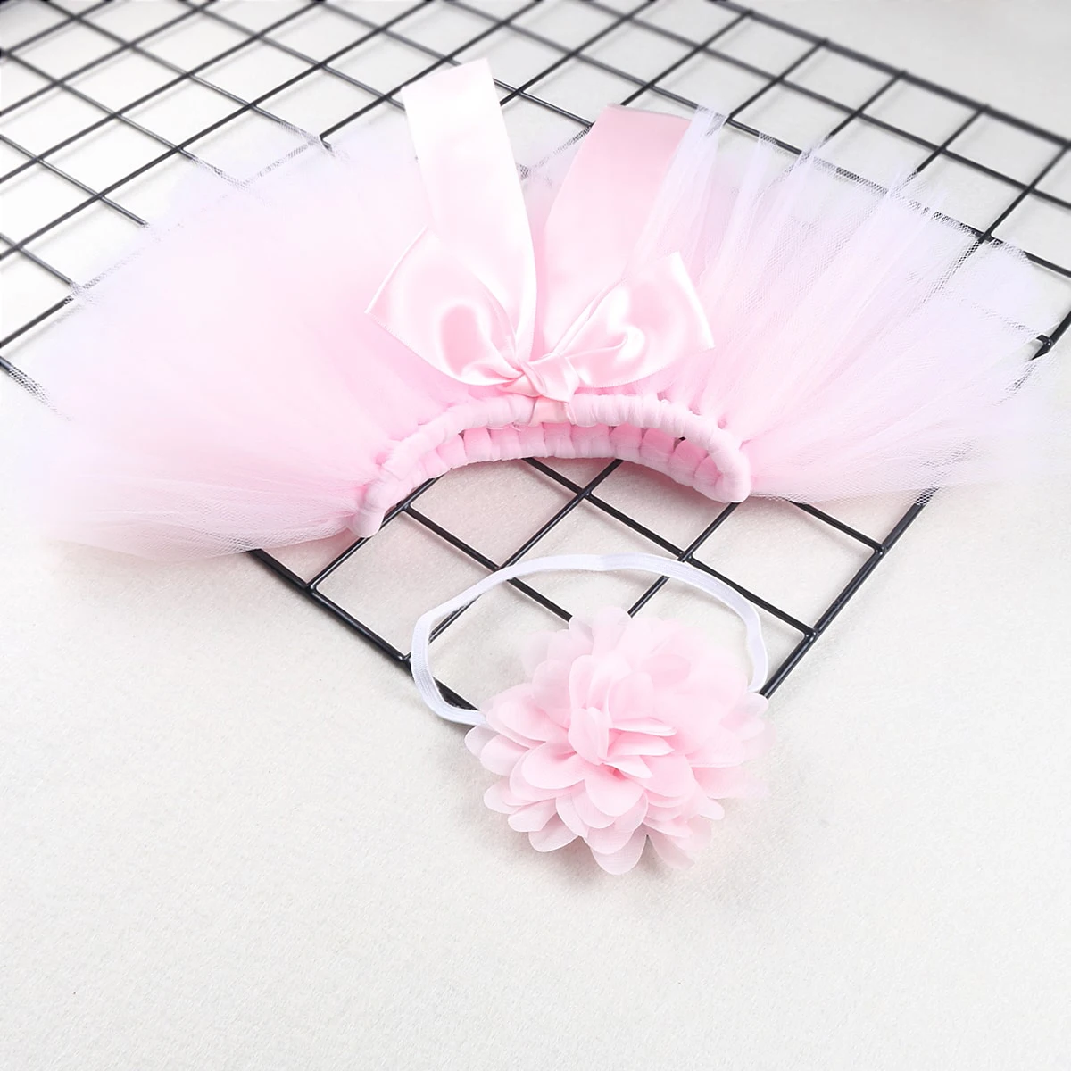 Ylsteed Newborn Photography Outfits Girl Handmade Infant Tutu Skirt with Flower Headband Princess Clothes Baby Girl Photo Props thumbnail 4