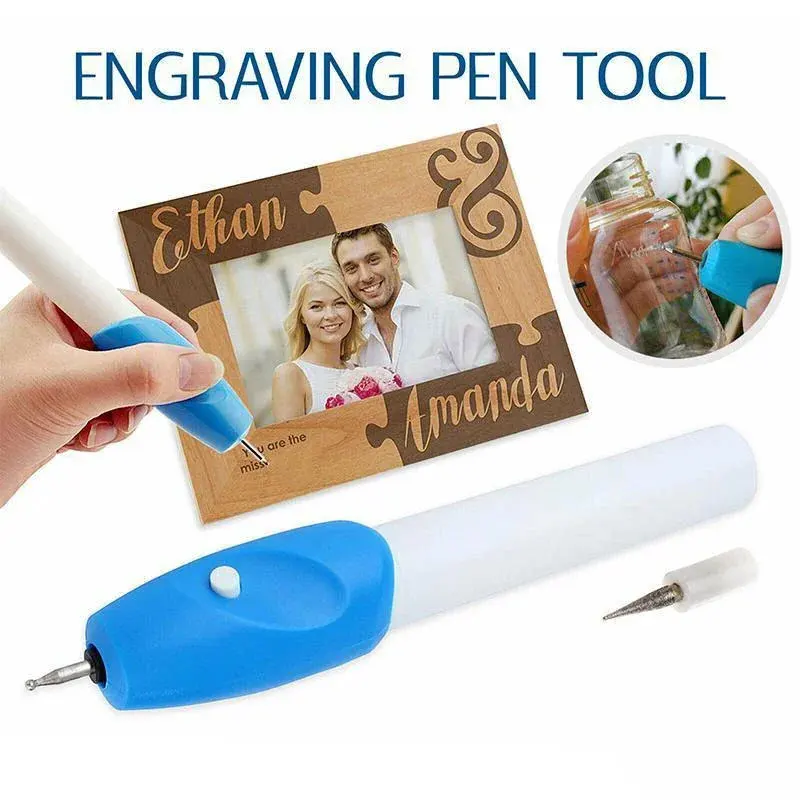 Mini Electric Engraving Pen Blue DIY Miniature Carving Machines for Plastic Wood Metal Glass Stone Engraving Tool thumbnail 4