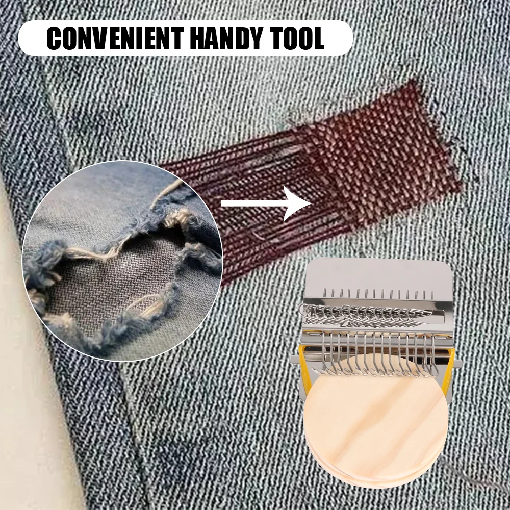 Knitting Tools For Mending Clothes and Jeans Small Frame Hand Tapestry Wood Loom Weaving Frame Small Loom Darning Machine thumbnail 6