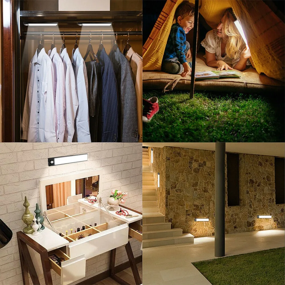 Under Cabinet Lights 3Colors Rechargeable Battery Operated Motion Sensor Light Indoor Magnetic Dimmable Closet Lights Wireless thumbnail 5