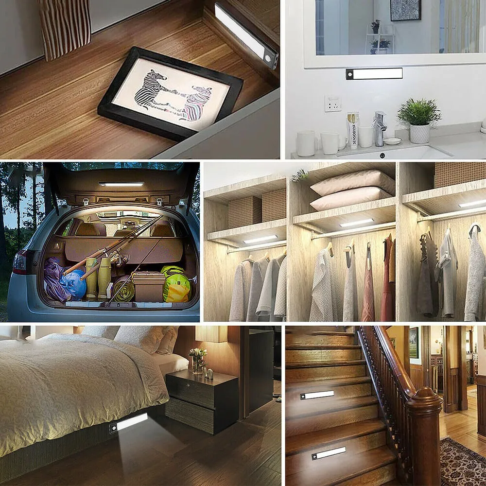 Under Cabinet Lights 3Colors Rechargeable Battery Operated Motion Sensor Light Indoor Magnetic Dimmable Closet Lights Wireless thumbnail 6