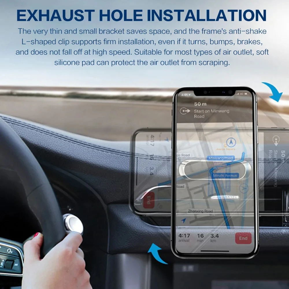360° Magnetic Car Phone Holder Magnet Smartphone Mobile Stand Cell GPS Support For iPhone 13 12 XR Xiaomi Mi Huawei Samsung LG thumbnail 5