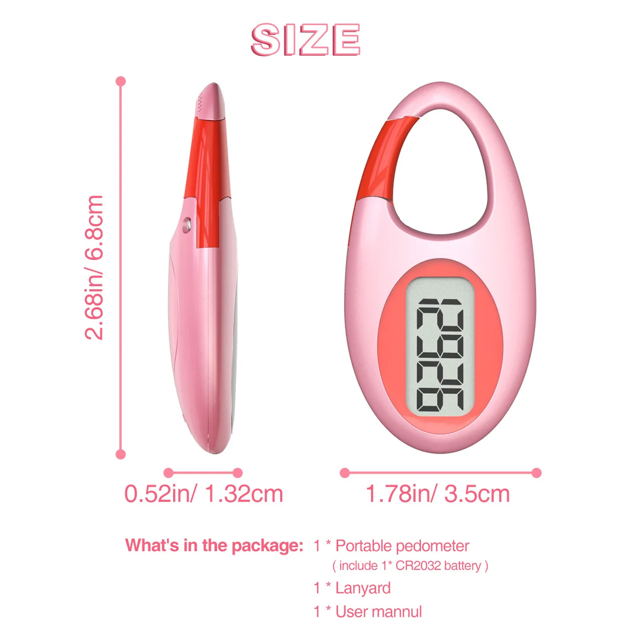 FITCENT 3D Pedometer for Walking Simple Step Tracker Counter with Large Digital Display for Men Women Kids Adults Seniors thumbnail 6