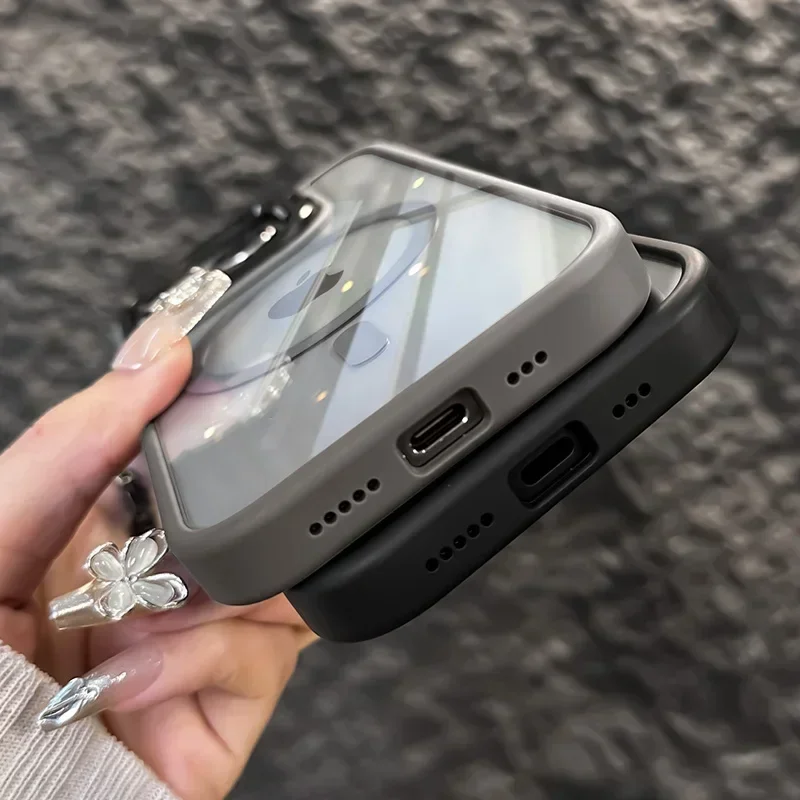 Luxury Magnetic Shockproof Case For iPhone 17 16 15 14 13 12 11 Pro Max For Magsafe Funda Stand Glass Lens Protecte Back Cover thumbnail 3