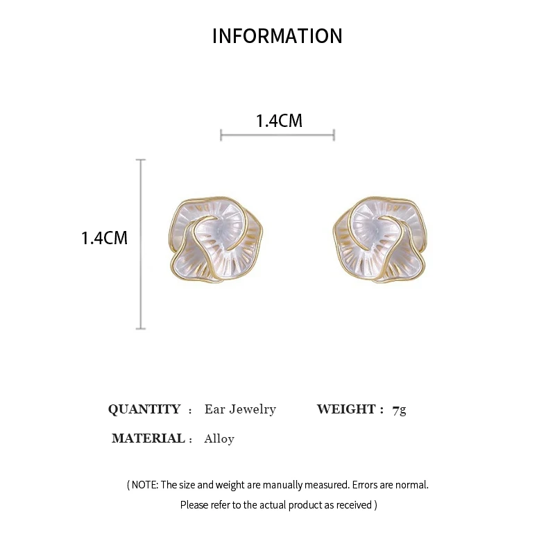 Delicate Camellia Stud Earring For Women Unique Flower Design Ear Stud Temperament White Earrings Daily Jewelry Girls Gift thumbnail 6