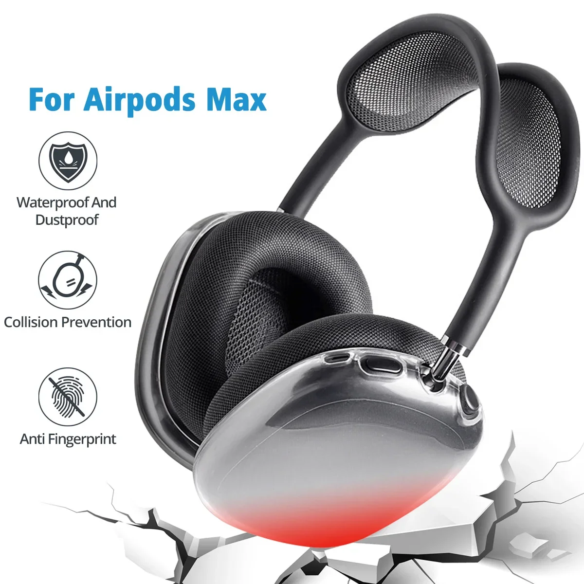 For AirPods Max Transparent Case Soft TPU Anti-Scratch Cover Sleeve Protective Cases For Apple AirPods Max Headphone Accessories thumbnail 4