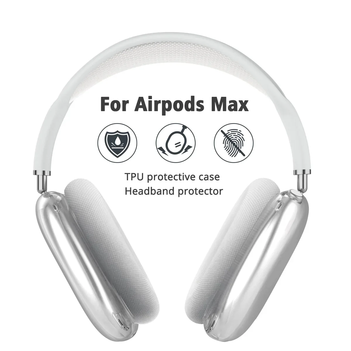 For AirPods Max Transparent Case Soft TPU Anti-Scratch Cover Sleeve Protective Cases For Apple AirPods Max Headphone Accessories thumbnail 5