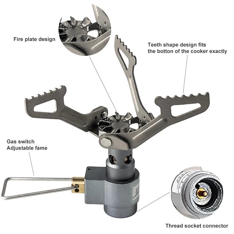 BRS Outdoor Gas Stove Mini Camping Gas Burner 25g Ultralight Titanium Picnic Hiking Cooking Stove Survival Furnace BRS-3000T thumbnail 3