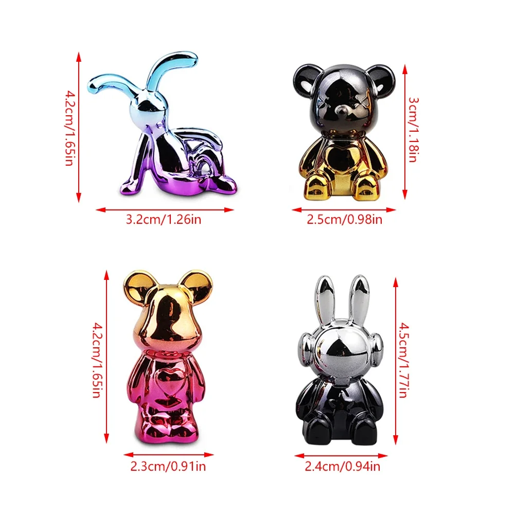 4Pcs Cute Bear Ornaments Car Dashboard Ornaments Center Console Decorations Accessories Office Home Gifts Auto Decor Ornaments thumbnail 6