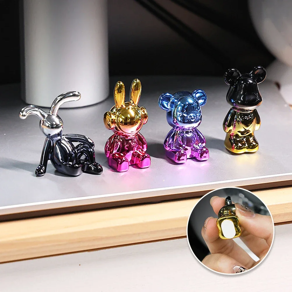 4Pcs Cute Bear Ornaments Car Dashboard Ornaments Center Console Decorations Accessories Office Home Gifts Auto Decor Ornaments thumbnail 5