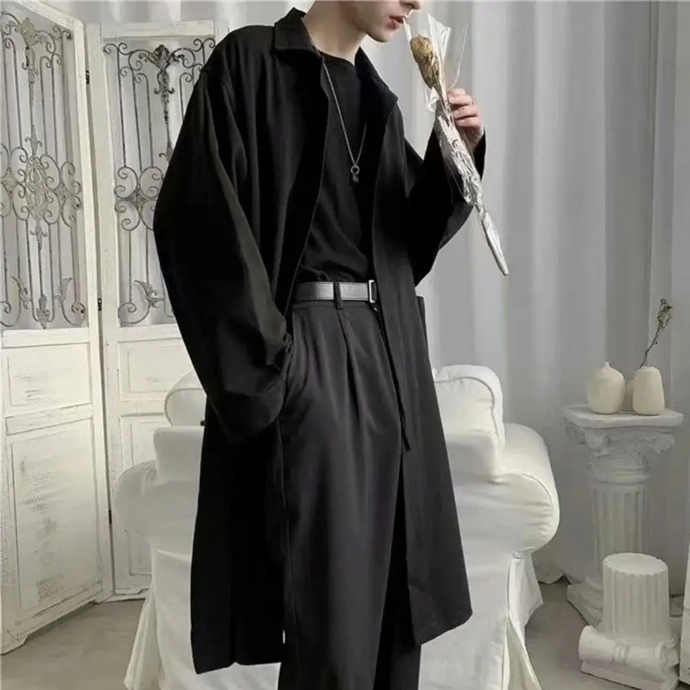 Korean Style Spring Trench Coat Button-breasted Men Coat Male Windbreaker Trenchcoat Men Business Casual Loose Long Overcoat thumbnail 2