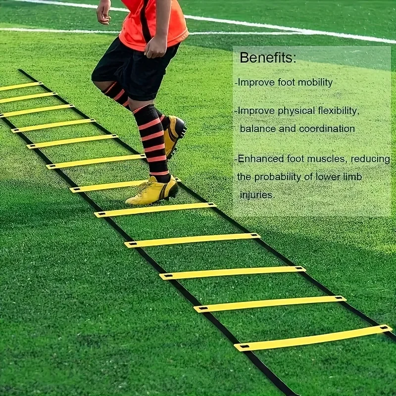1 Set Soccer Training Agility Ladder Set, Logo Disks, Resistance Umbrella, Spikes, Obstacles Speed Awareness Training thumbnail 5