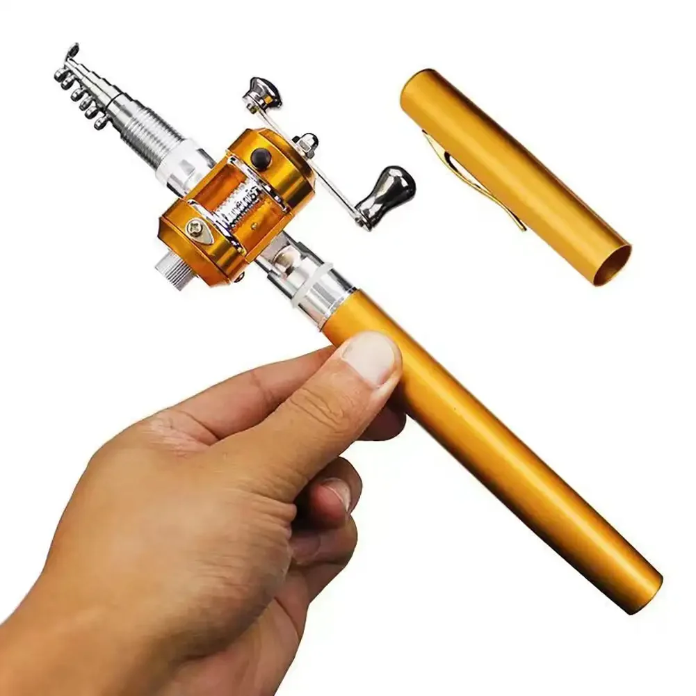 1/1.2/1.4/1.6M Portable Pocket Telescopic Mini Fishing Pole Pen Shape Folded Fishing Rod Without Reel Wheel thumbnail 2