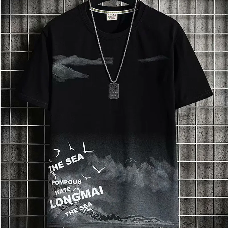 Trendy Suits for men  Men's Summer Shorts Set Gym Outfit Student Short Sleeve Tee 2 Piece Set Tracksuits Men Casual Men Clothing thumbnail 4